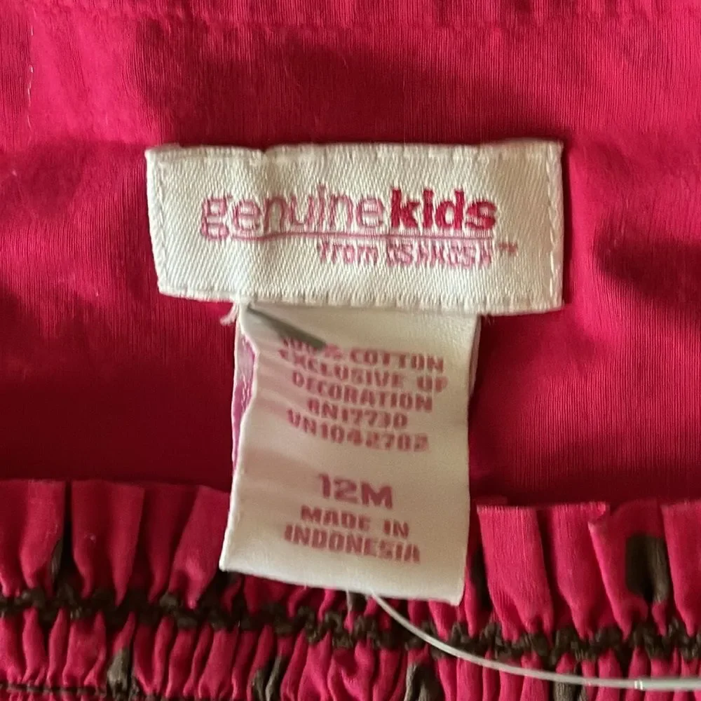 Genuine Kids by OshKosh B'gosh Girls Pink Polka Dot Blouse Size 12M Baby Top